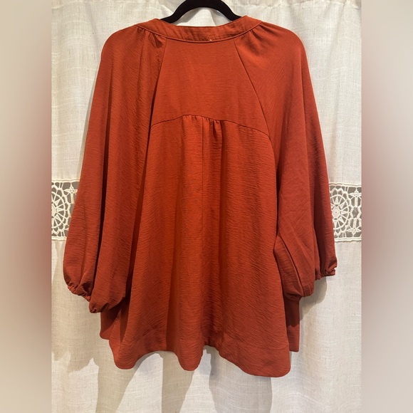 Umgee Terracotta Button-Up Blouse - Picture 3 of 3